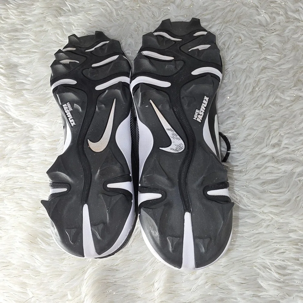 Nike Diamond Alpha Huarache NXT Baseball Cleats Black White‎ Youth 5.5Y